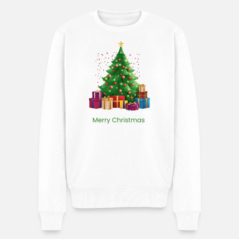 Merry_Christmas_-1- - Männer Premium Bio Pullover - Weiß