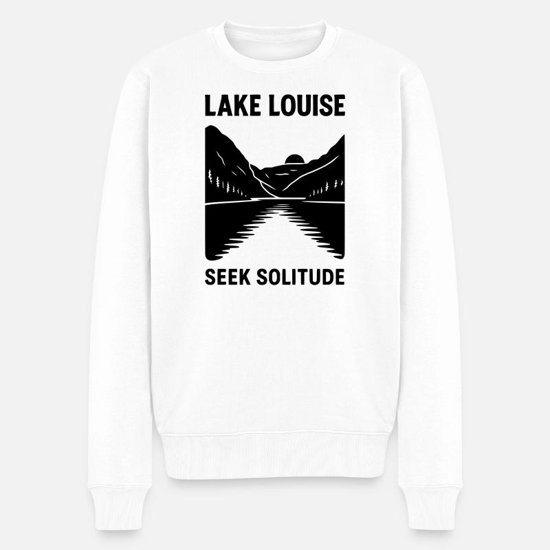 lake louise silhouette - Männer Premium Bio Pullover - Weiß