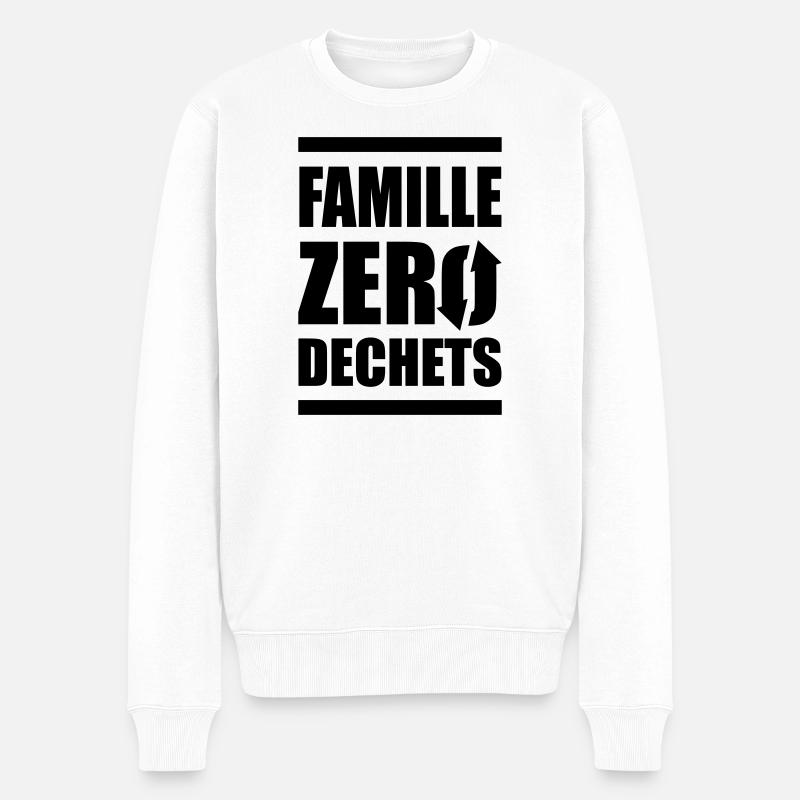 Zero Waste Familie - Männer Premium Bio Pullover - Weiß
