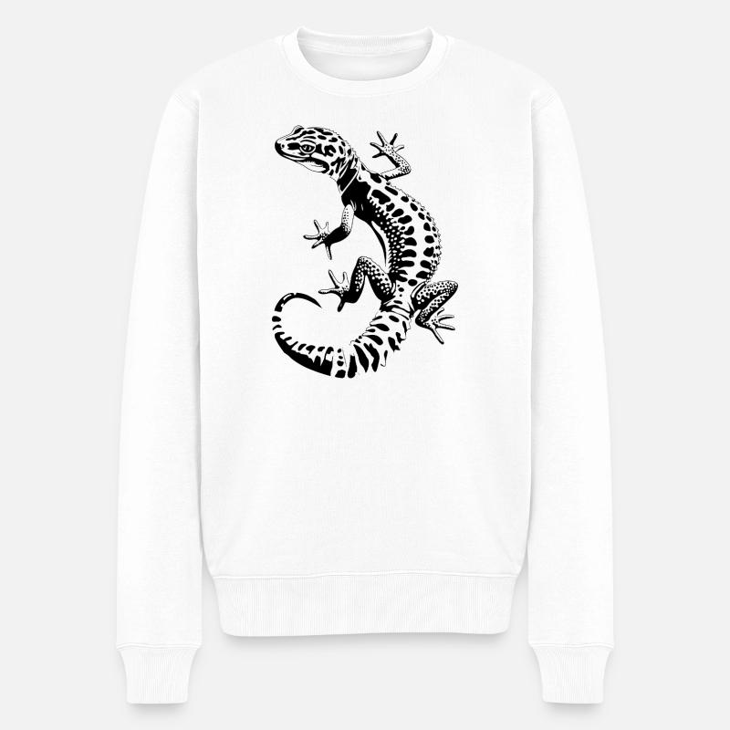 Leopardgecko - Männer Premium Bio Pullover - Weiß