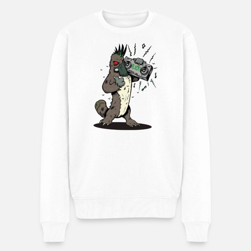Schnabeltier mit Boombox - Männer Premium Bio Pullover - Weiß