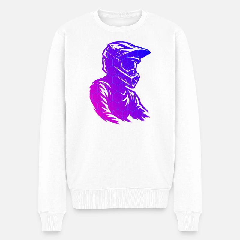 Message clair du motocross - Pull Premium bio Homme - blanc