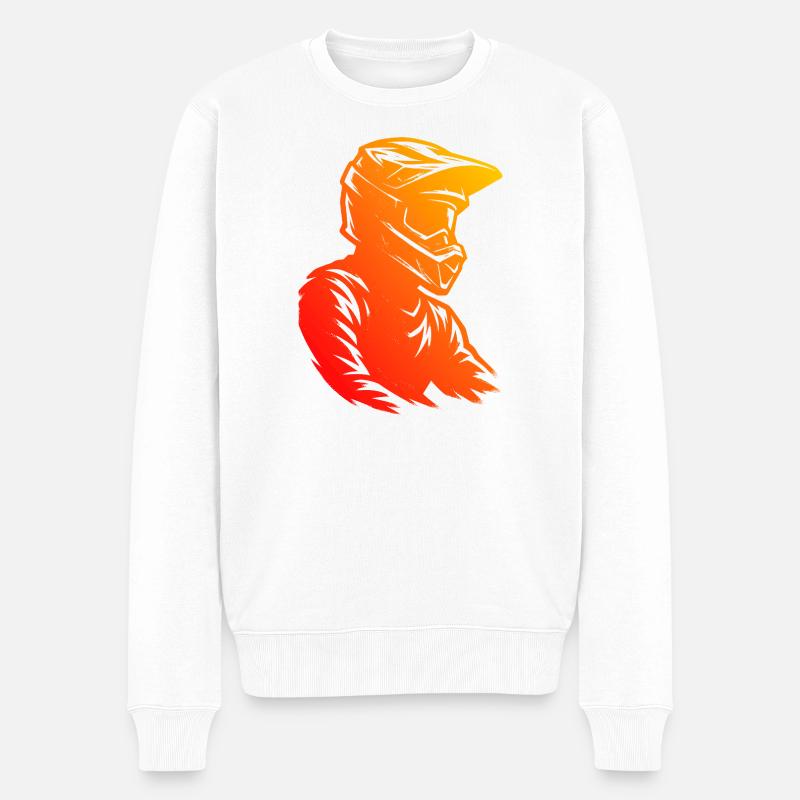 Modernes Motocross Artwork - Männer Premium Bio Pullover - Weiß
