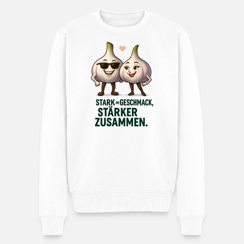 Duo à l’ail : Fort ensemble - Pull Premium bio Homme - blanc