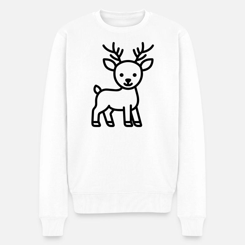 cerf - Pull Premium bio Homme - blanc