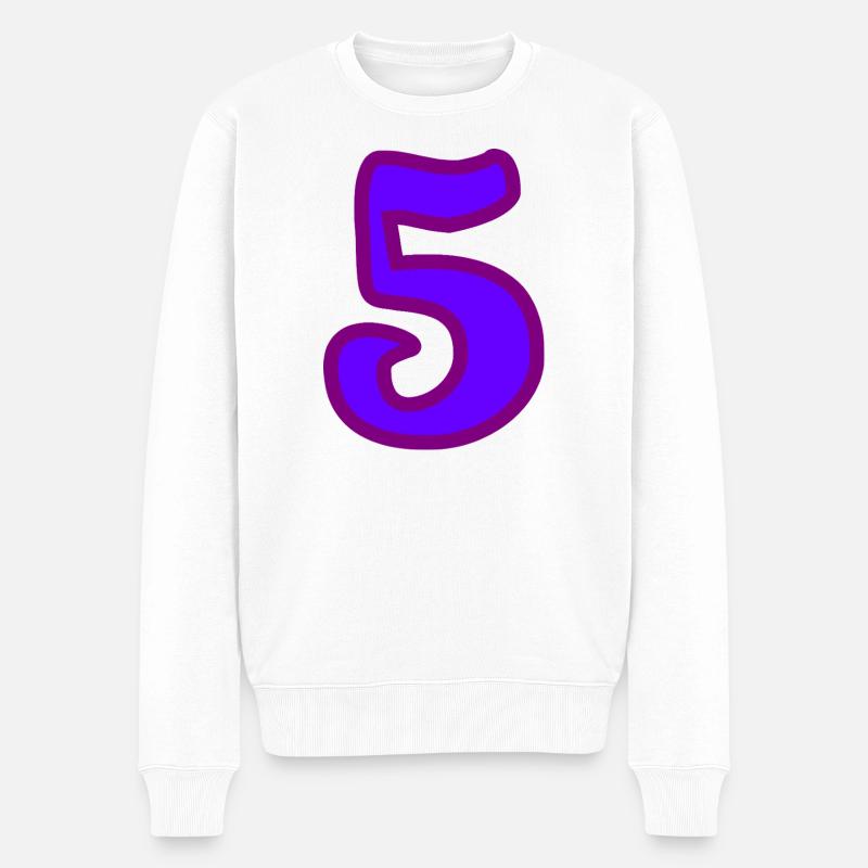 5. JUBILÄUM. 5 JAHRE. 5. JUBILÄUM. - Männer Premium Bio Pullover - Weiß