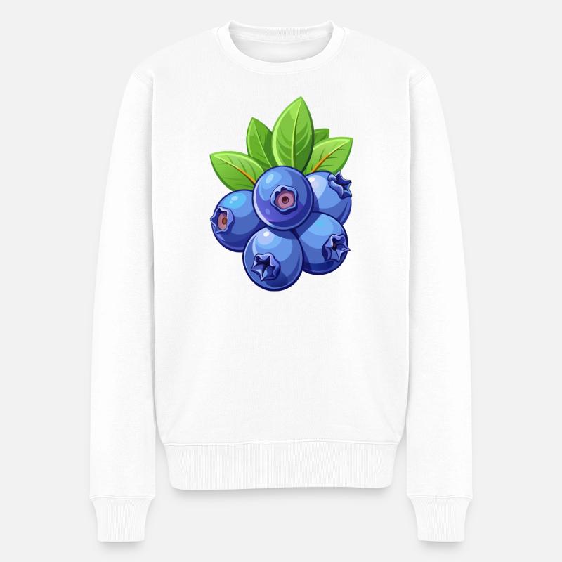 Blaubeeren - Männer Premium Bio Pullover - Weiß