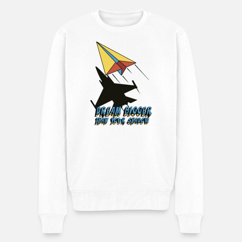 Dream bigger than your shadow - Männer Premium Bio Pullover - Weiß