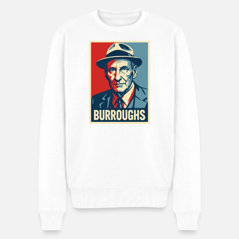 Burroughs Pop Art Portrait - Pull Premium bio Homme - blanc