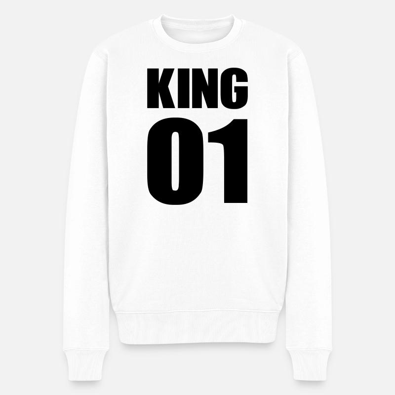 king_01 - Pull Premium bio Homme - blanc