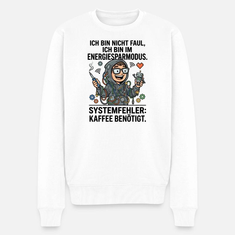 Technik Nerd Löten Roboter DIY - Männer Premium Bio Pullover - Weiß