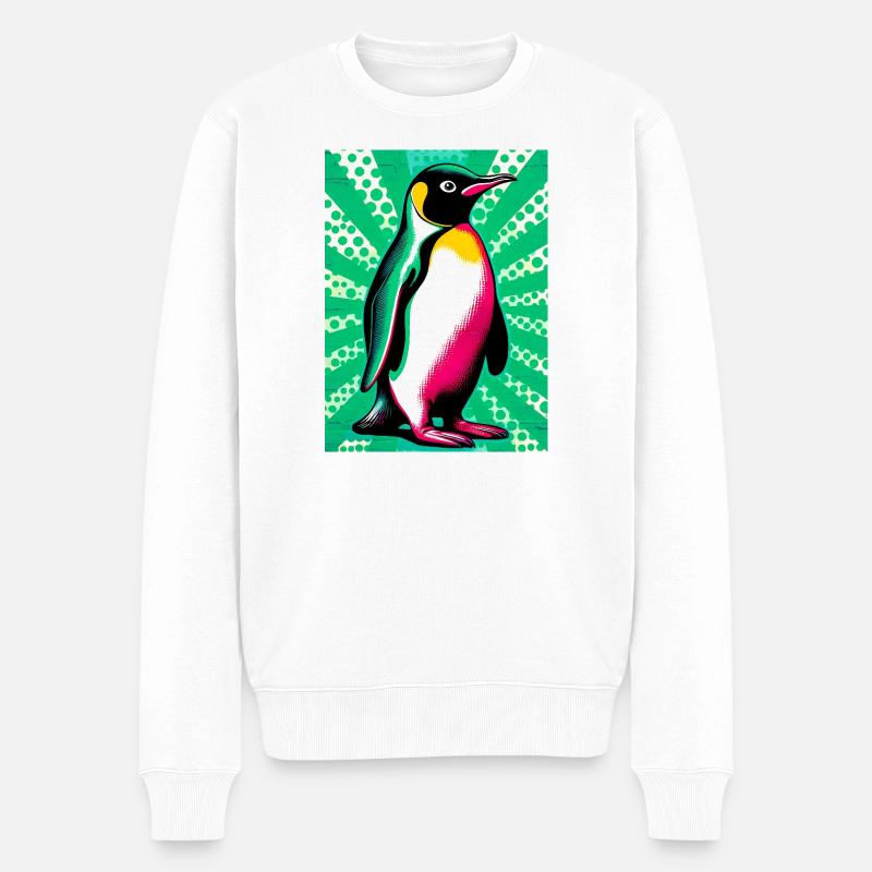 Pinguin - Männer Premium Bio Pullover - Weiß
