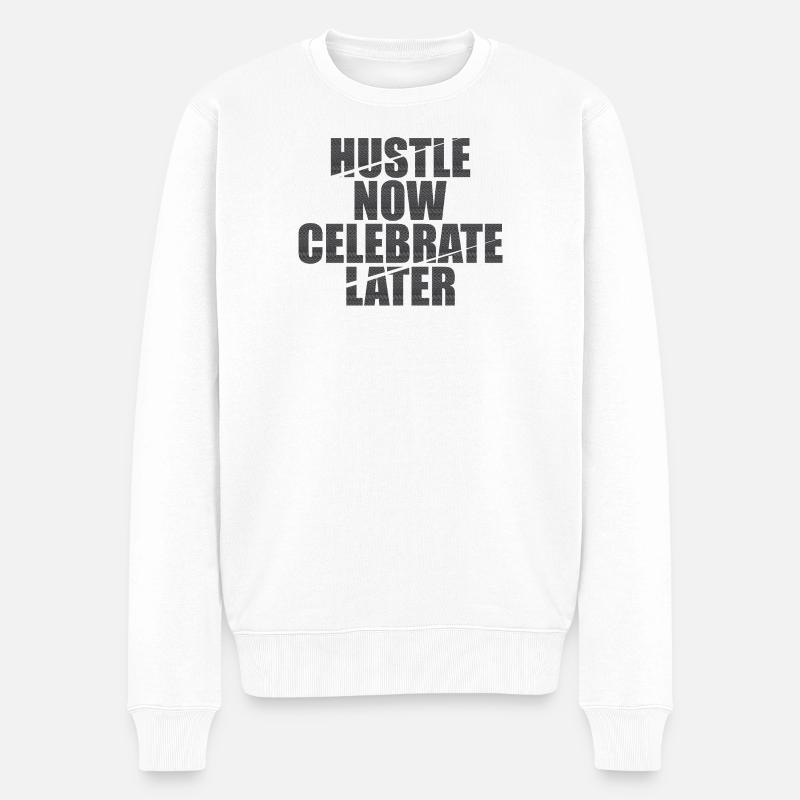 Pressez maintenant célébrer plus tard - Pull Premium bio Homme - blanc
