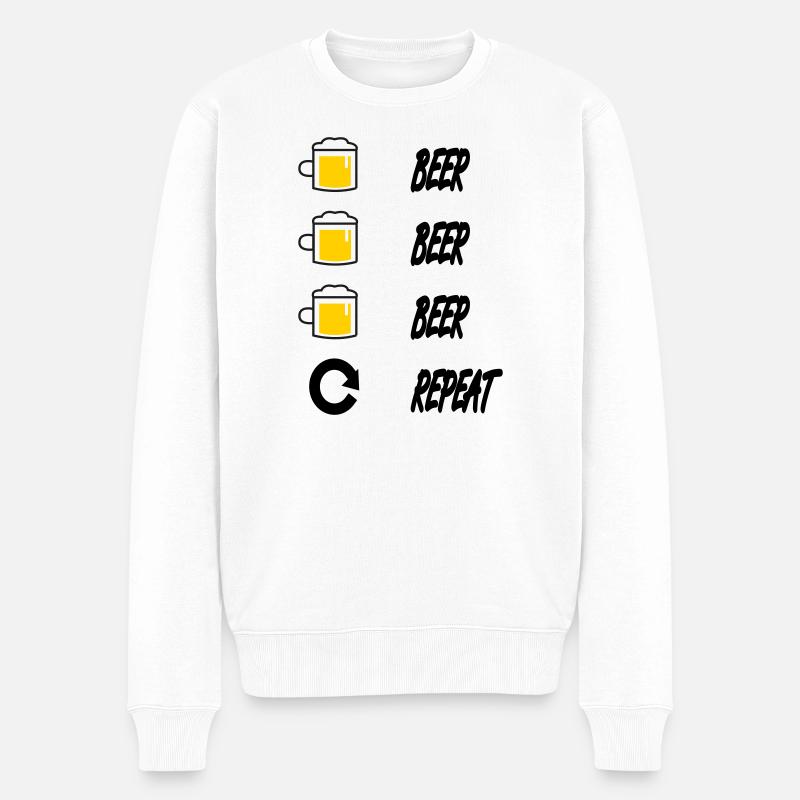 Bière, bière, répétition - Pull Premium bio Homme - blanc