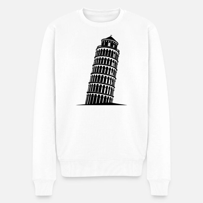 Tour penchée de Pise - Pull Premium bio Homme - blanc