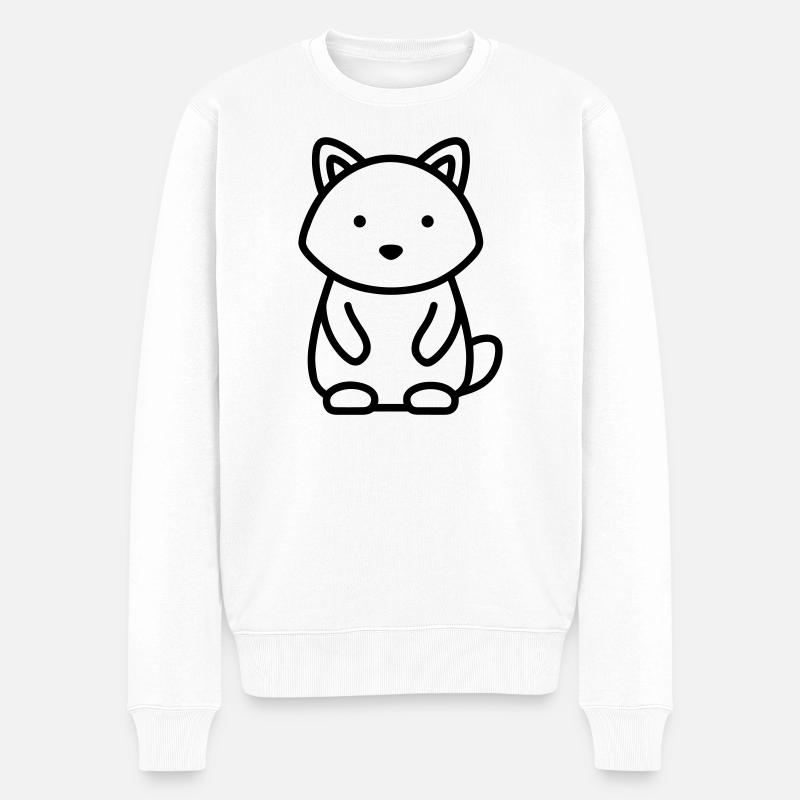 Waschbär - Männer Premium Bio Pullover - Weiß