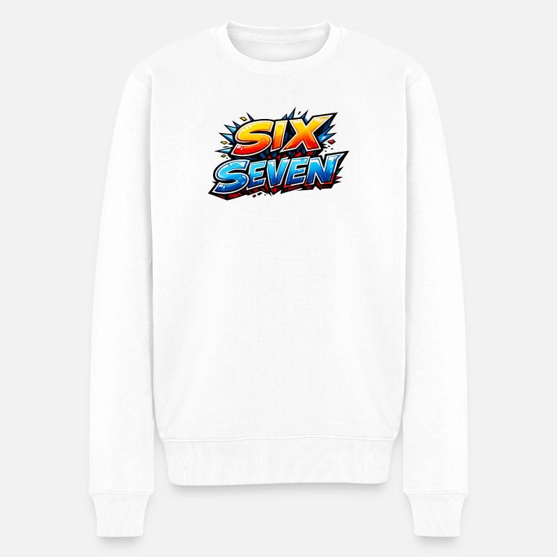 67 SIXSEVEN - Männer Premium Bio Pullover - Weiß