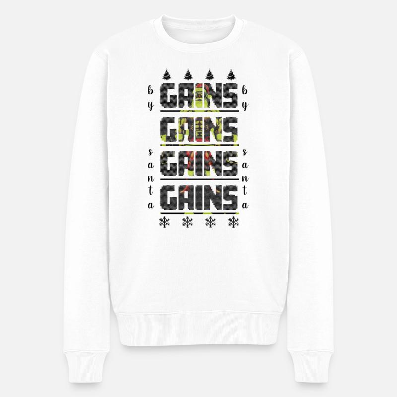 Gains du père Noël - Pull Premium bio Homme - blanc