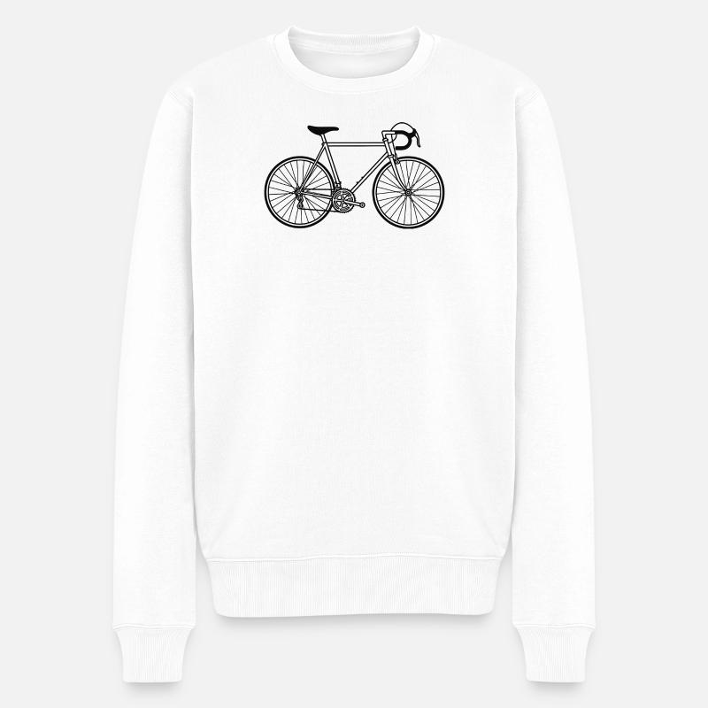 Rennrad Silhouette  - Männer Premium Bio Pullover - Weiß