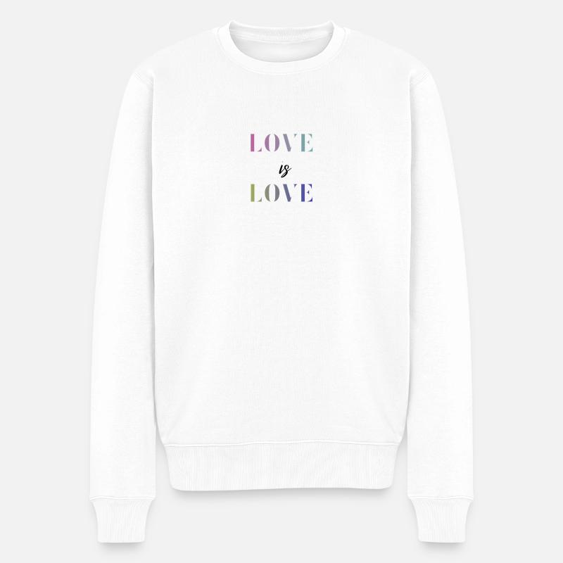Love is Love - Männer Premium Bio Pullover - Weiß