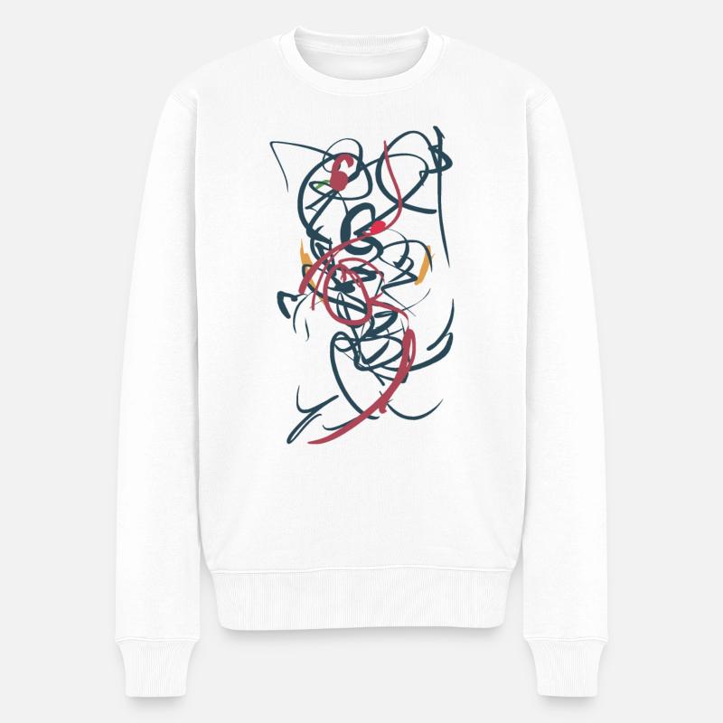 abstrait - Pull Premium bio Homme - blanc
