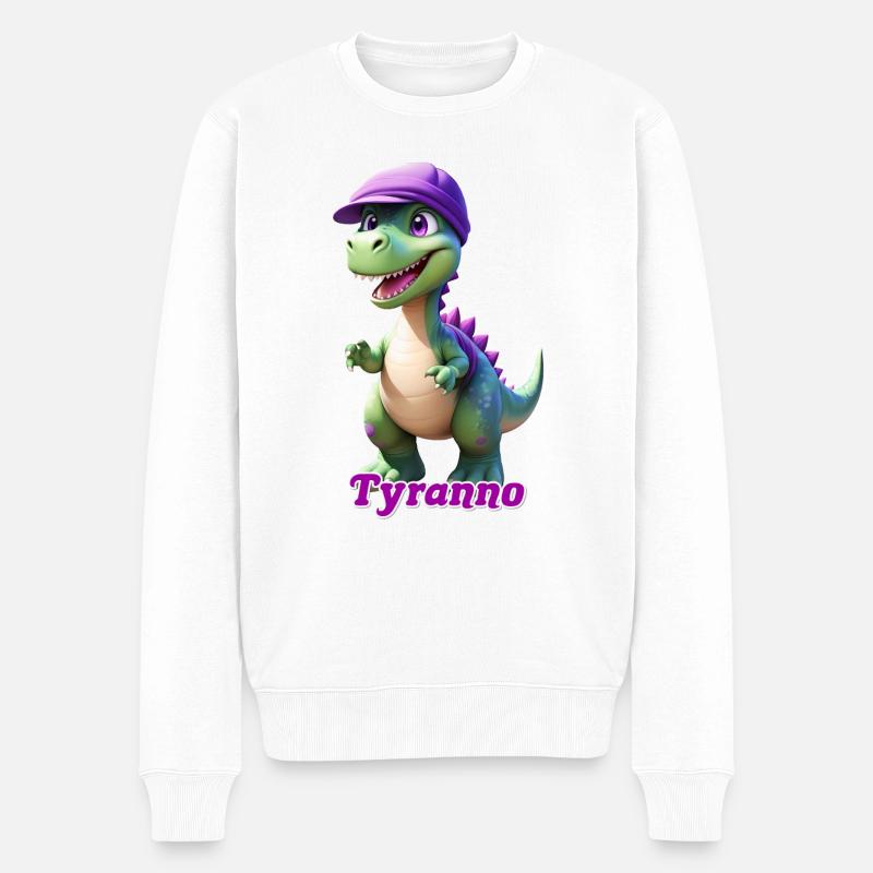 Tyrannosaurier - Männer Premium Bio Pullover - Weiß