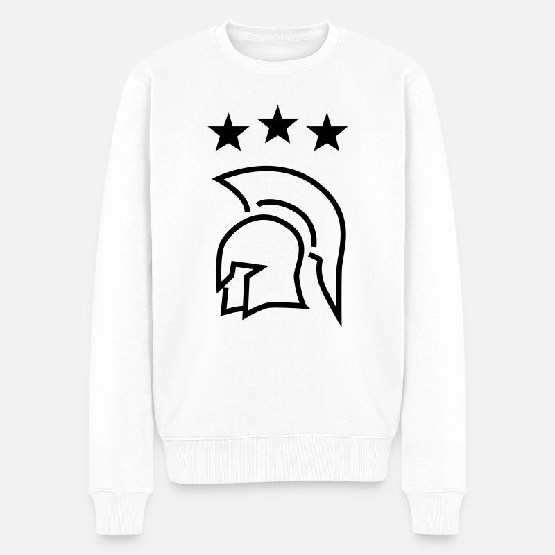 Ajax drei Sterne - Männer Premium Bio Pullover - Weiß