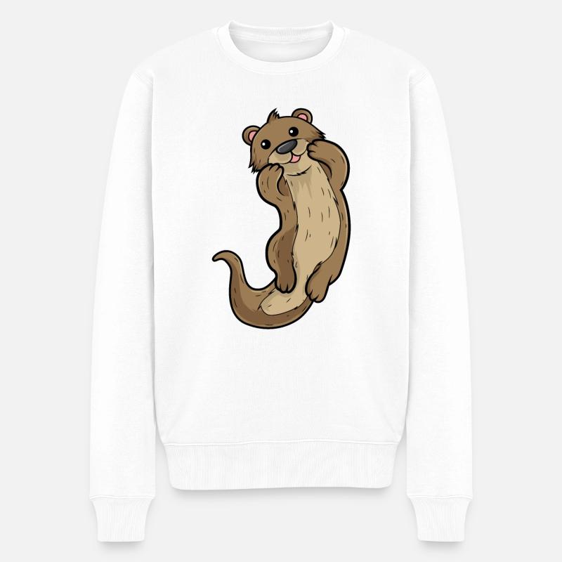 Otter - Männer Premium Bio Pullover - Weiß