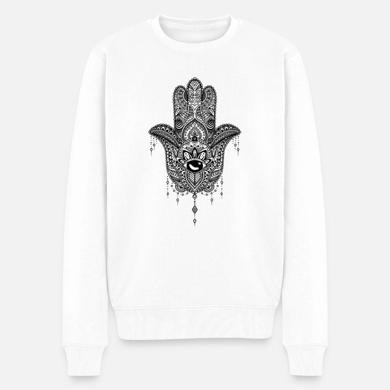 Main de la Fatima - noir - Pull Premium bio Homme - blanc