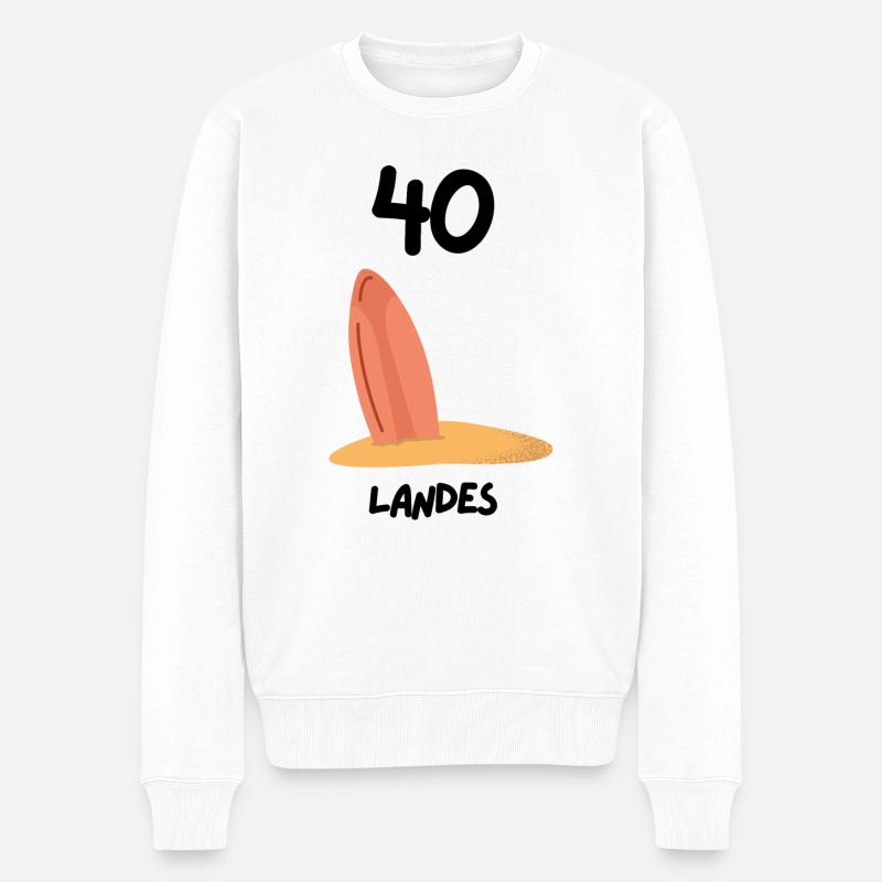 40 Landes Surf Sud Ouest - Pull Premium bio Homme - blanc