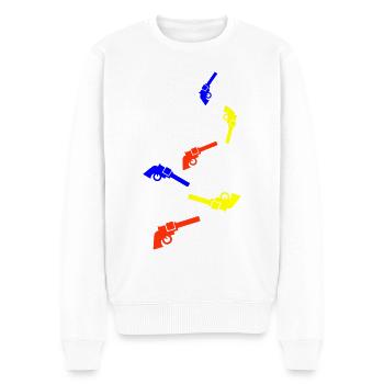 waffe symbol pistole - Männer Premium Bio Pullover - Weiß - Vorne - Thijin (182cm)