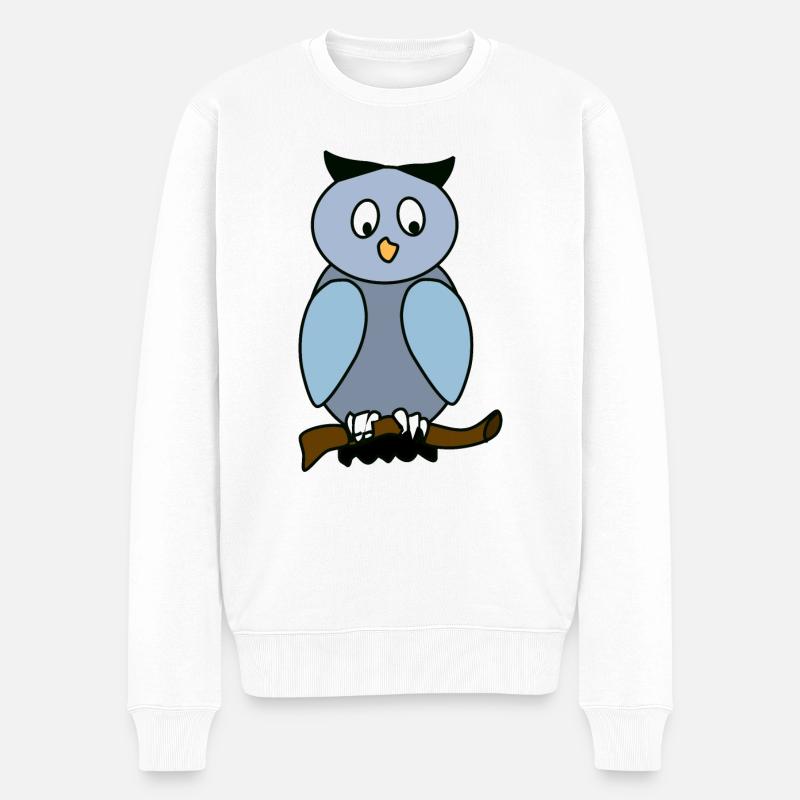 Ich mag Eulen - Männer Premium Bio Pullover - Weiß