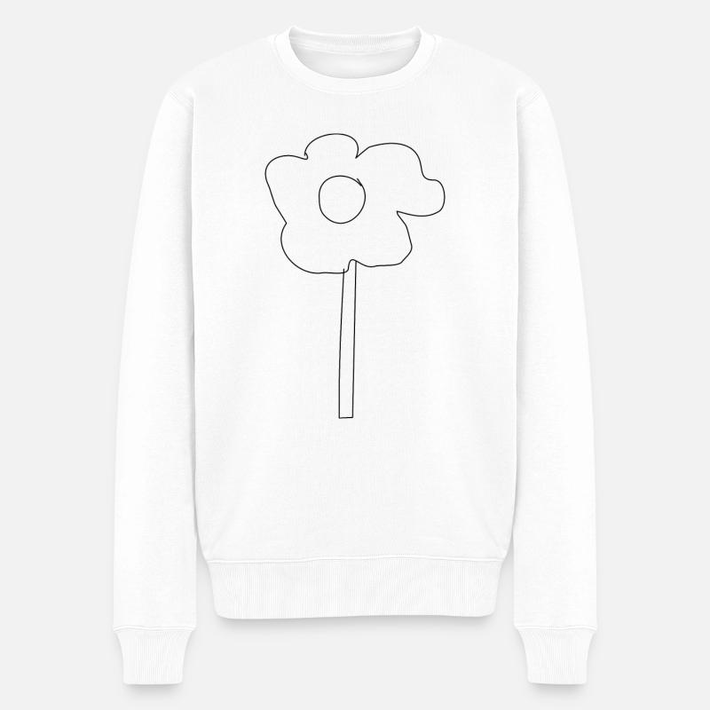 Blume Geschenkidee - Männer Premium Bio Pullover - Weiß