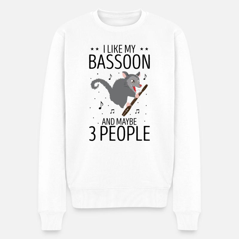 Orchester und Holzblasinstrument - Männer Premium Bio Pullover - Weiß
