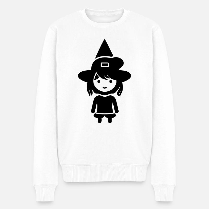 Kleine Hexe - Männer Premium Bio Pullover - Weiß