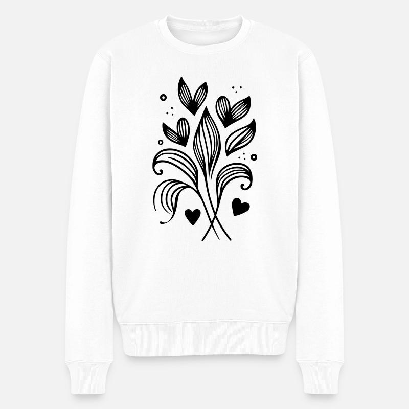 Coeurs de branche de brindille - Pull Premium bio Homme - blanc