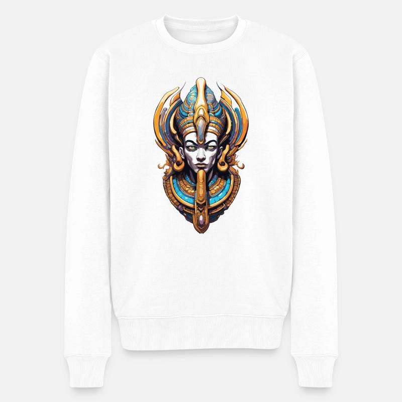 Egypte / Pharaon / Momies / Hiéroglyphes / Sphinx - Pull Premium bio Homme - blanc