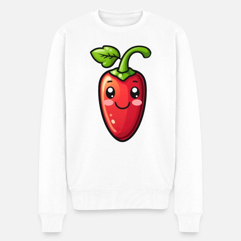 Chili - Männer Premium Bio Pullover - Weiß