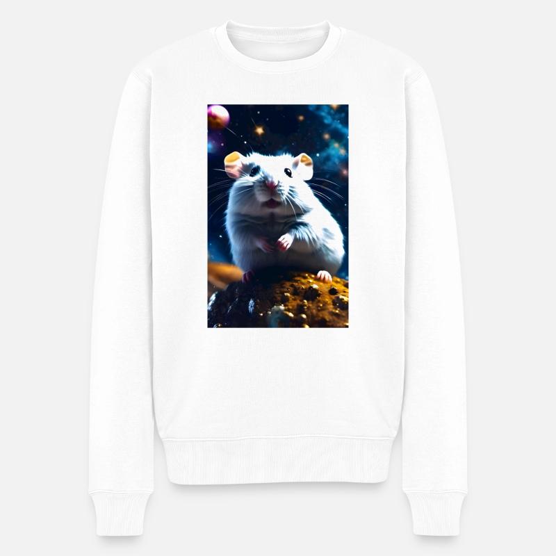 Hamster dans le cosmos - Pull Premium bio Homme - blanc
