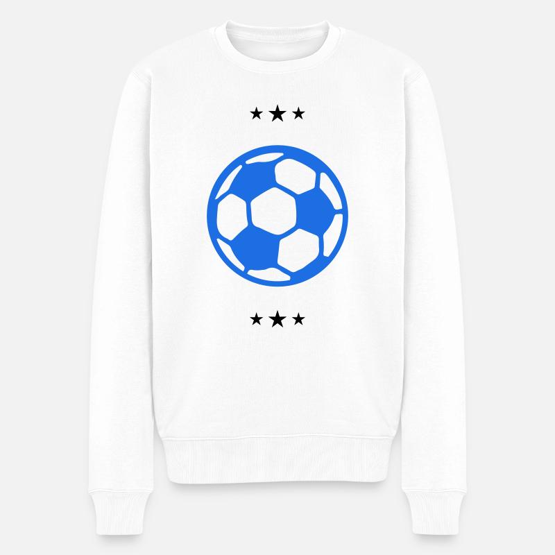fussball - Männer Premium Bio Pullover - Weiß