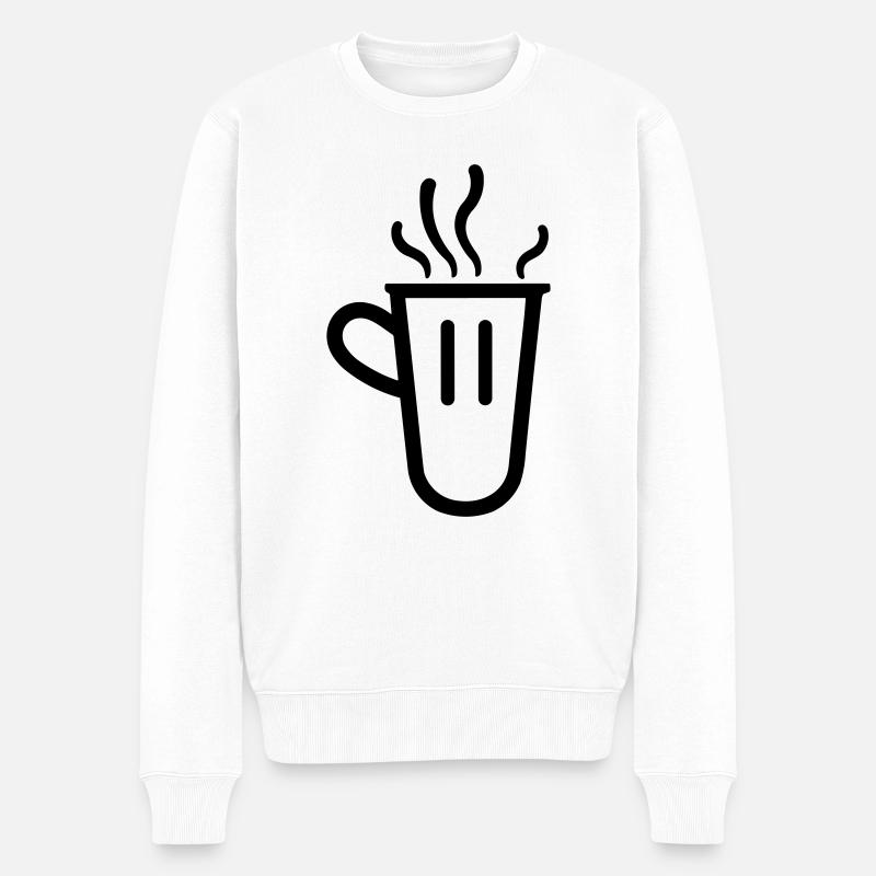 Tasse Kaffee - Männer Premium Bio Pullover - Weiß
