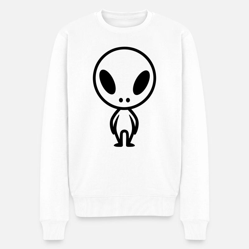 Außerirdischer - Männer Premium Bio Pullover - Weiß