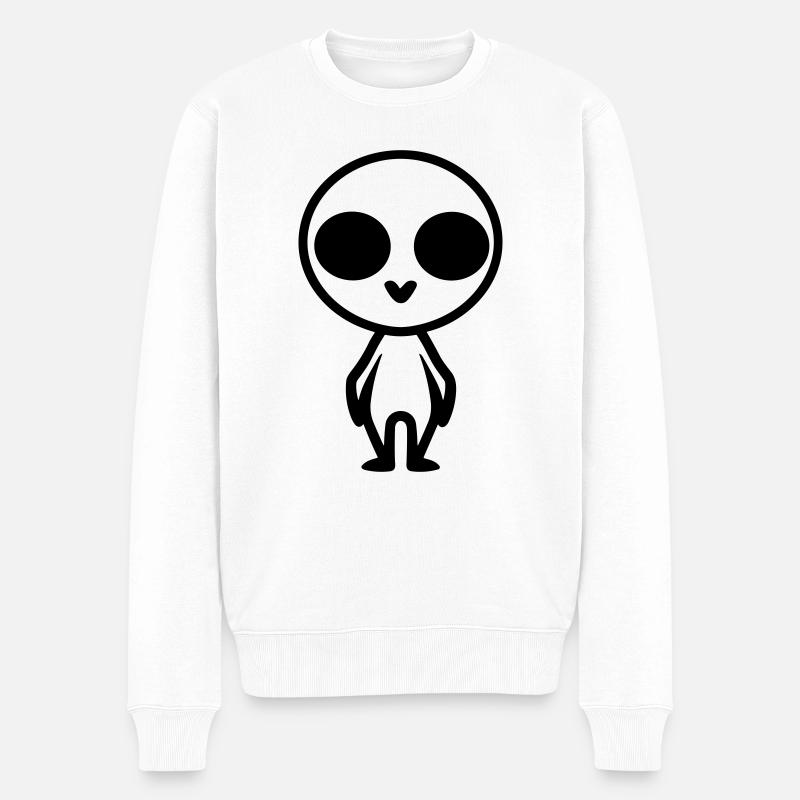 Außerirdischer - Männer Premium Bio Pullover - Weiß
