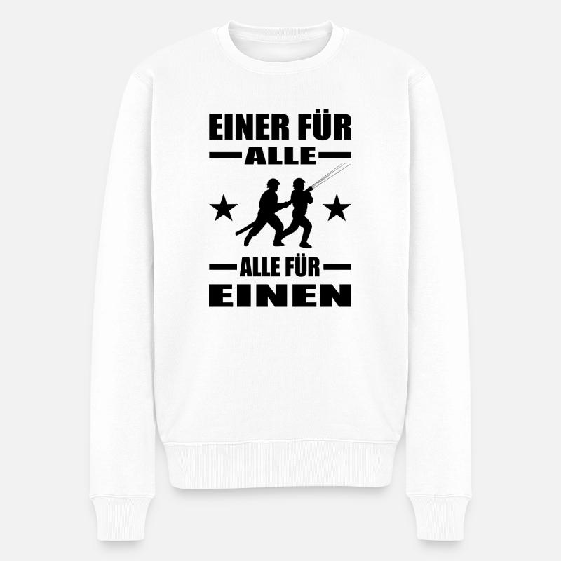 Feuerwehr - Männer Premium Bio Pullover - Weiß