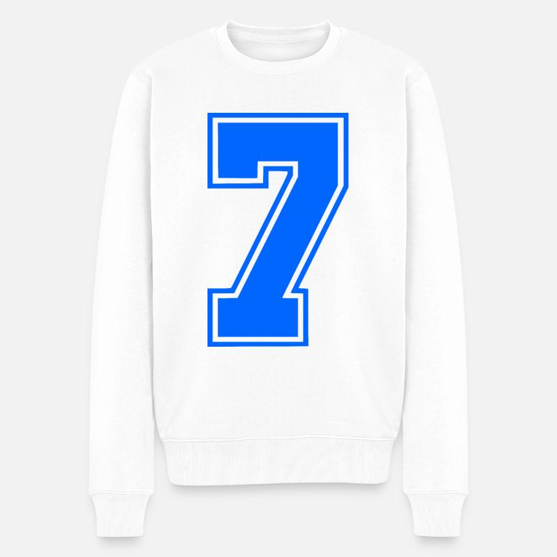 7 - Männer Premium Bio Pullover - Weiß