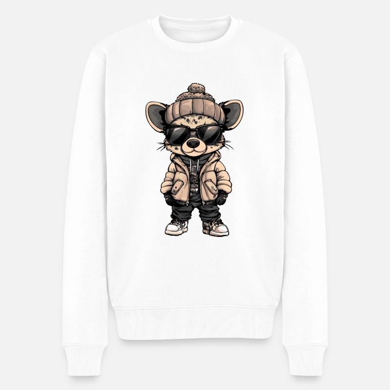 Hyena Cool Comic - Men's Premium Organic Jumper - white