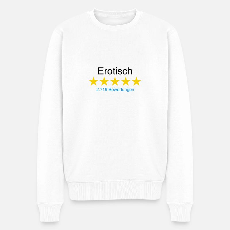 Erotisch mit Bewertung - Männer Premium Bio Pullover - Weiß