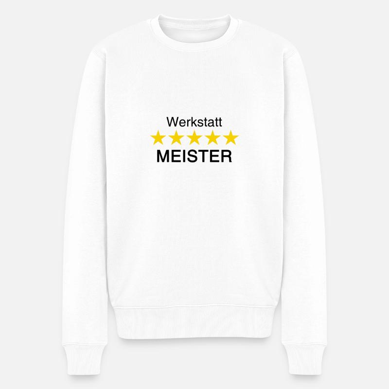 Werkstatt Meister - Männer Premium Bio Pullover - Weiß