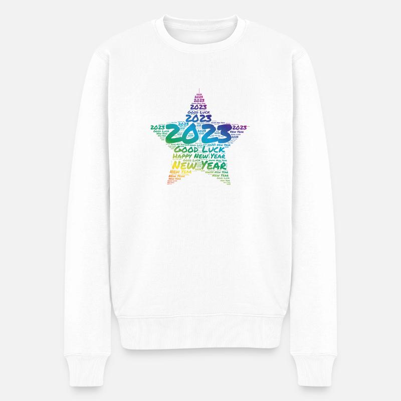 2023 Stern - Männer Premium Bio Pullover - Weiß