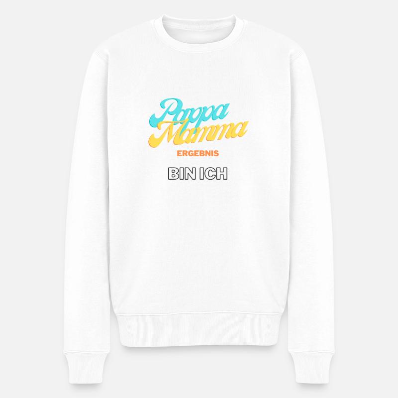 Mamma Pappa das Ergebnis bin ich - Männer Premium Bio Pullover - Weiß